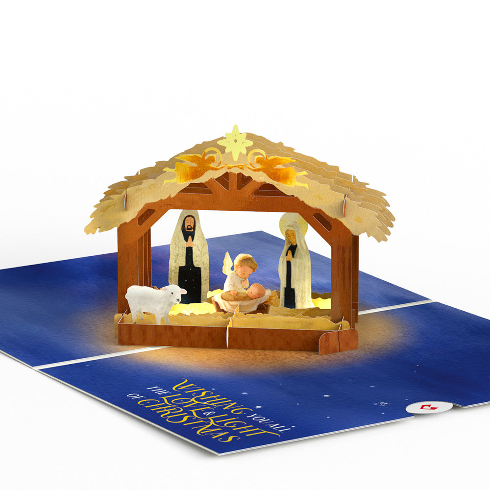 A Child is Born Nativity Light-Up Pop-Up Card