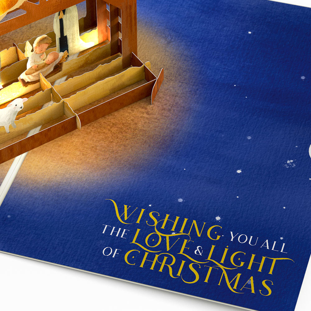 A Child is Born Nativity Light-Up Pop-Up Card