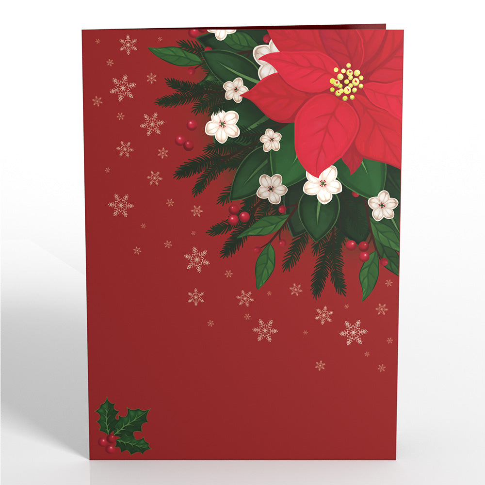 Poinsettia & Pine Pop-Up Card