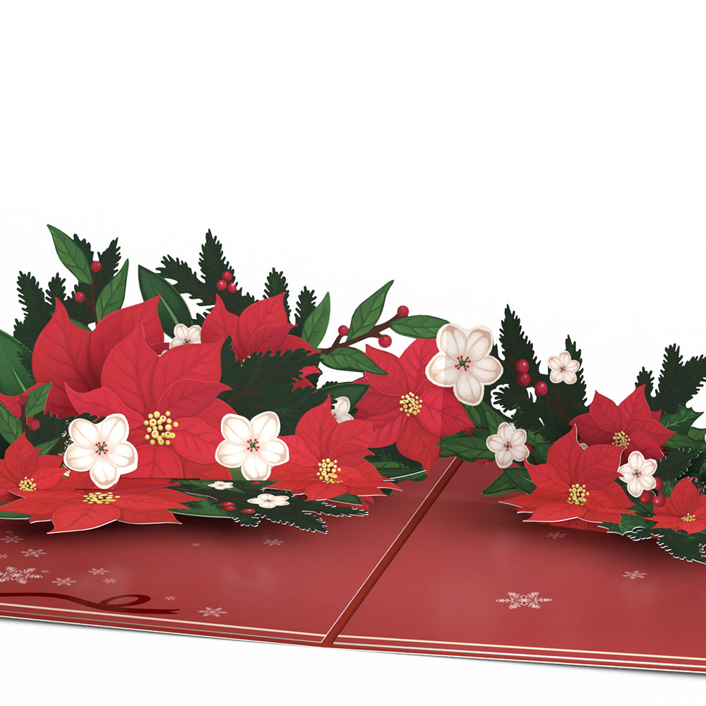 Poinsettia & Pine Pop-Up Card