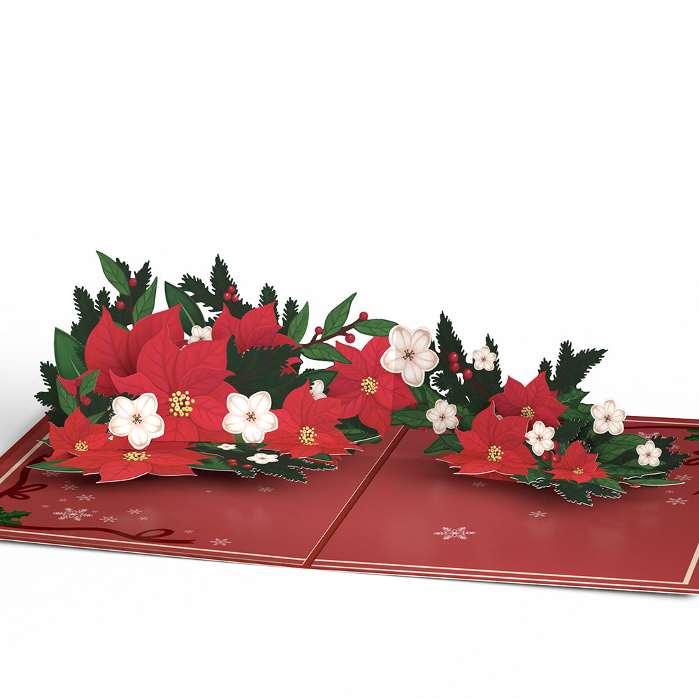 Poinsettia & Pine Pop-Up Card