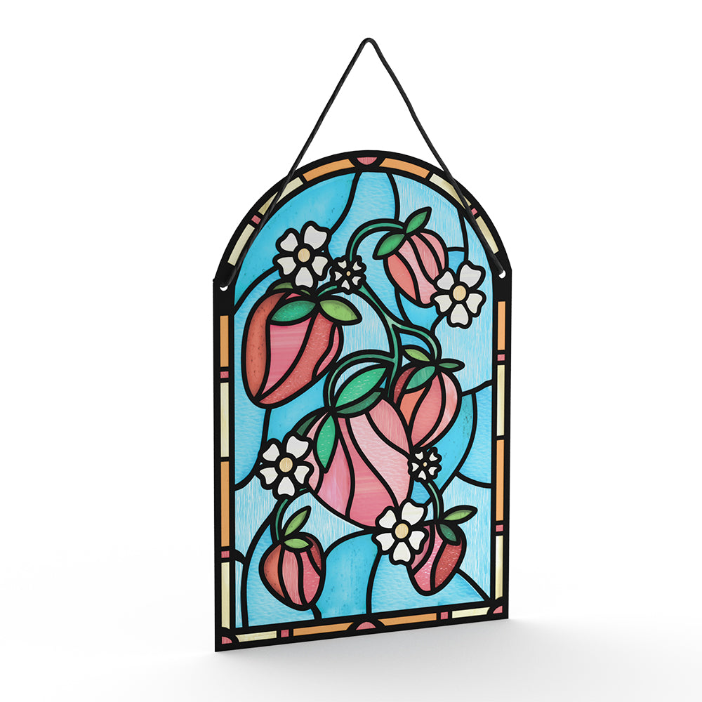 Berry Sweet Birthday Strawberries Suncatcher Card