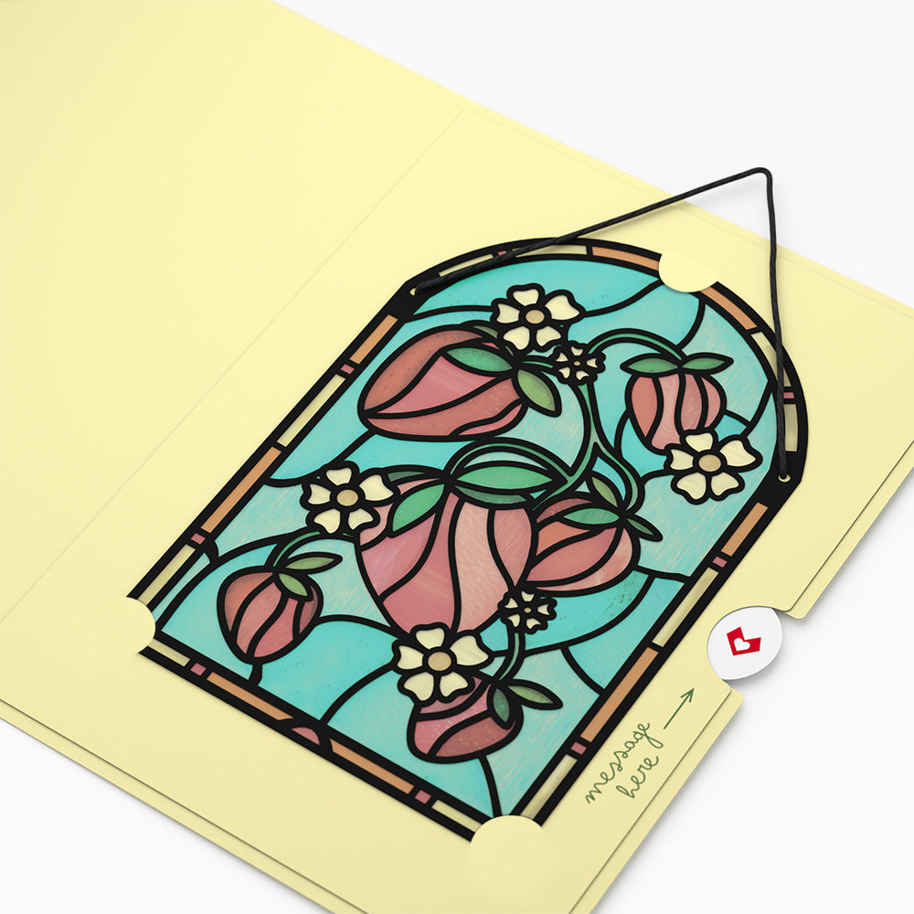 Berry Sweet Birthday Strawberries Suncatcher Card