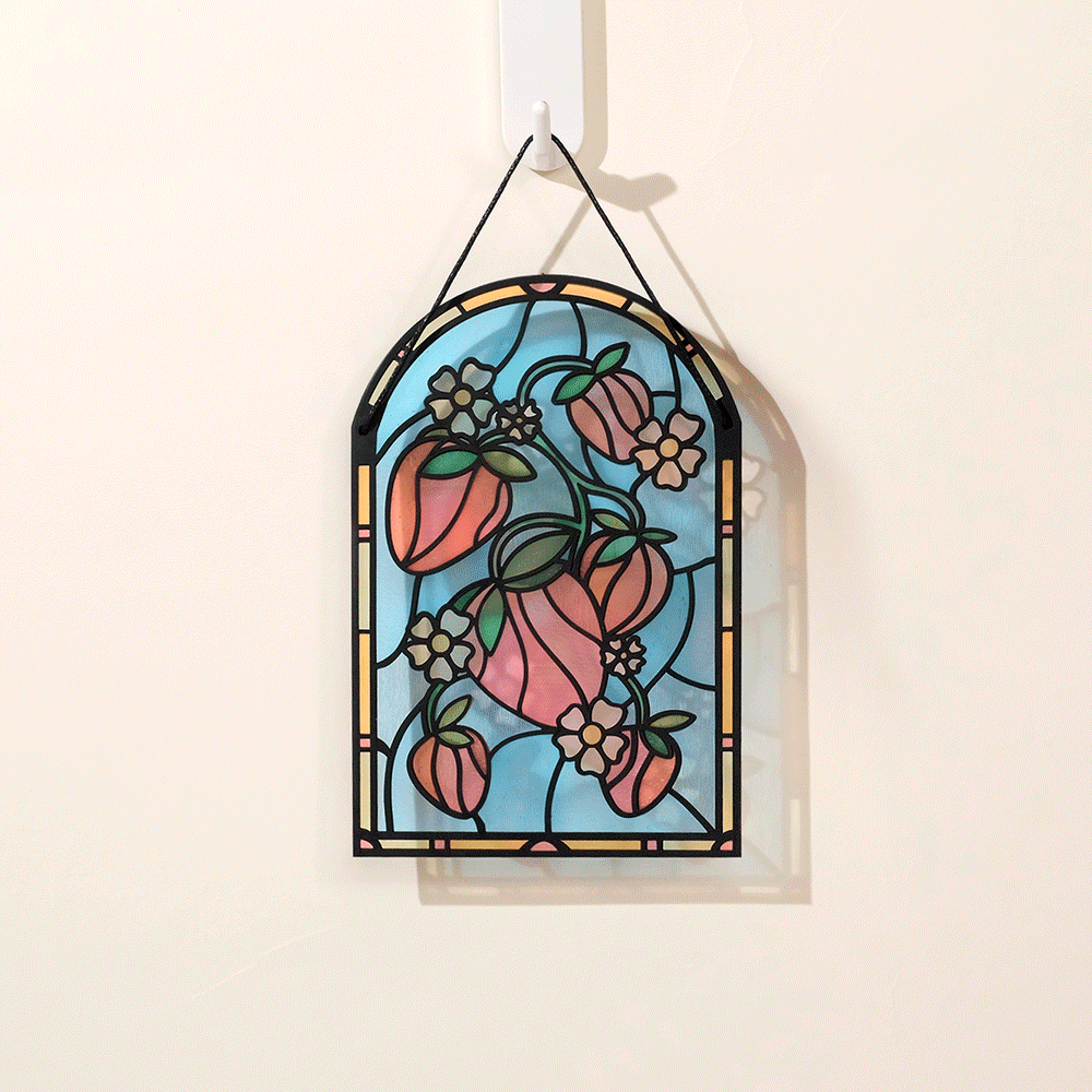 Berry Sweet Birthday Strawberries Suncatcher Card