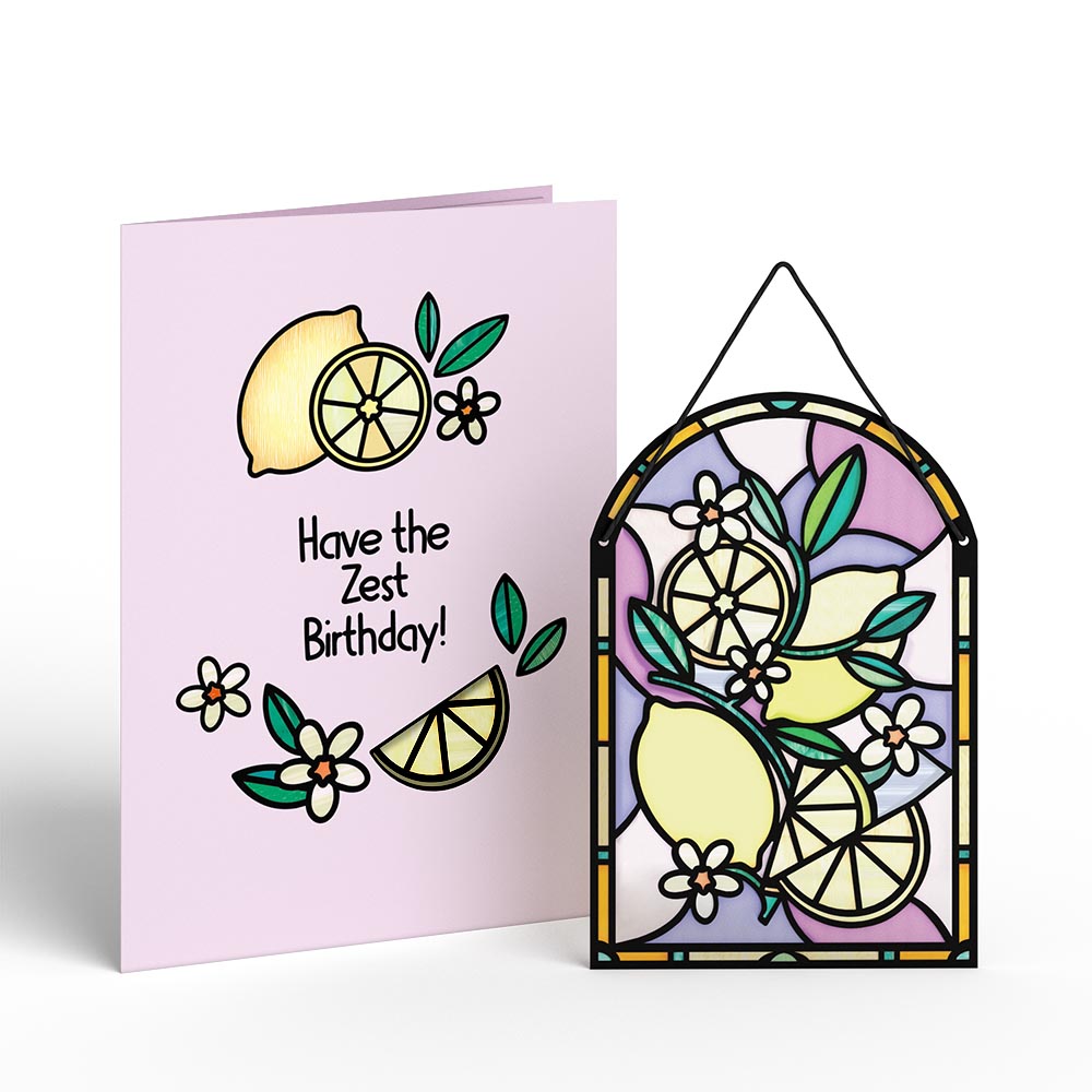 Have The Zest Birthday Suncatcher Card & Pop-Up Bouquet Bundle