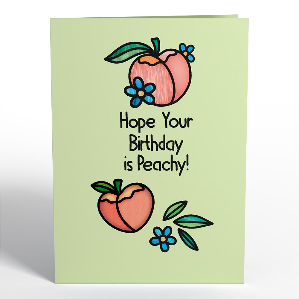 Hope Your Birthday is Peachy Suncatcher Card & Pop-Up Bouquet Bundle