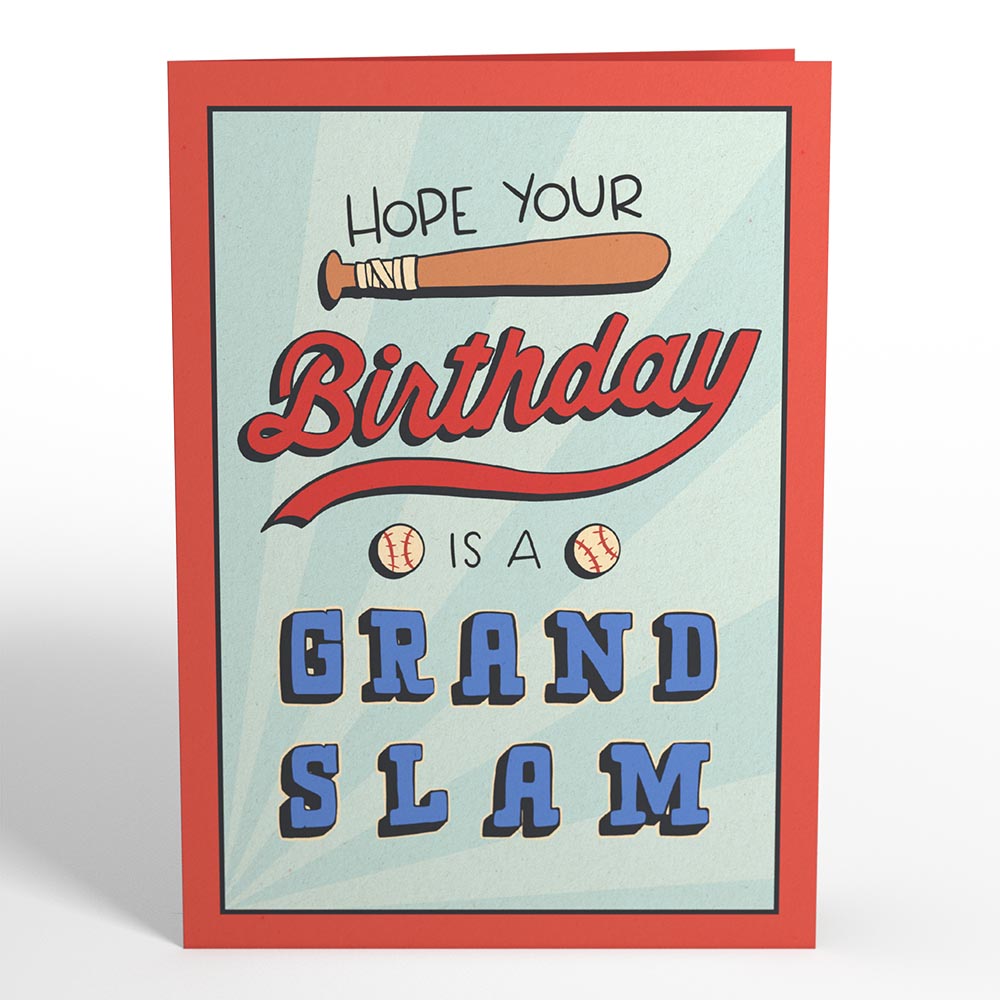 Grand Slam Birthday Baseball Pop-Up Card