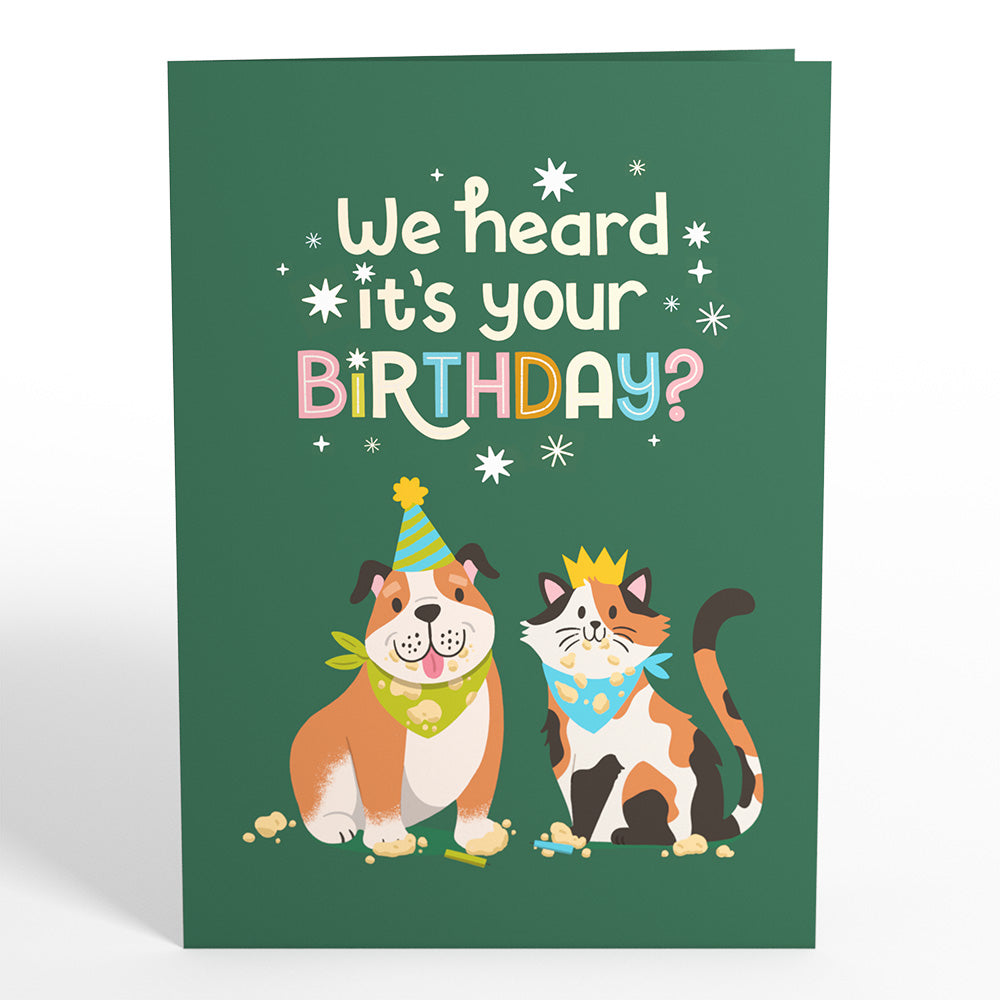 We Heard It's Your Birthday Dog and Cat Pop-Up Card