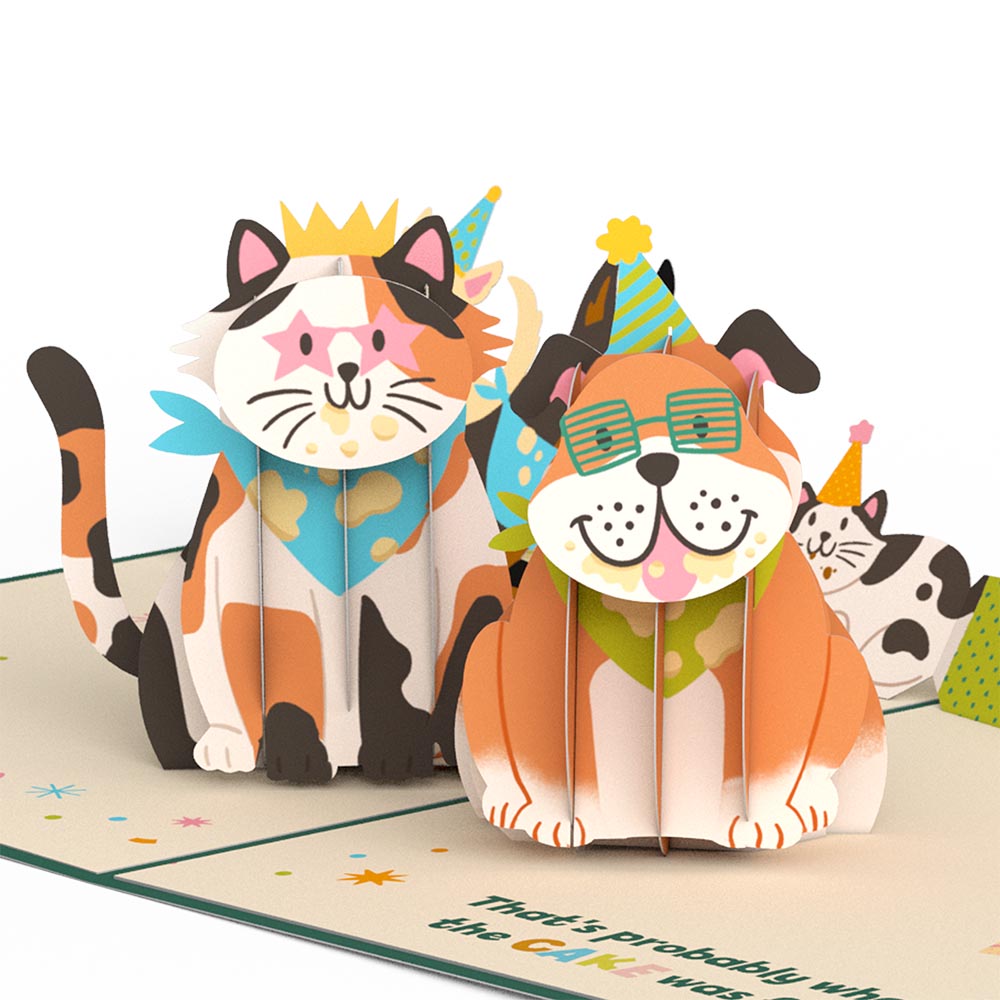 We Heard It's Your Birthday Dog and Cat Pop-Up Card