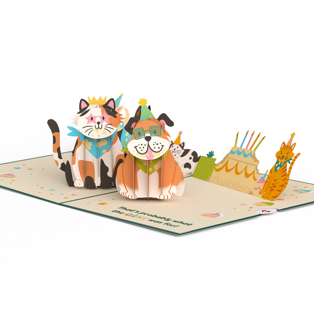 We Heard It's Your Birthday Dog and Cat Pop-Up Card