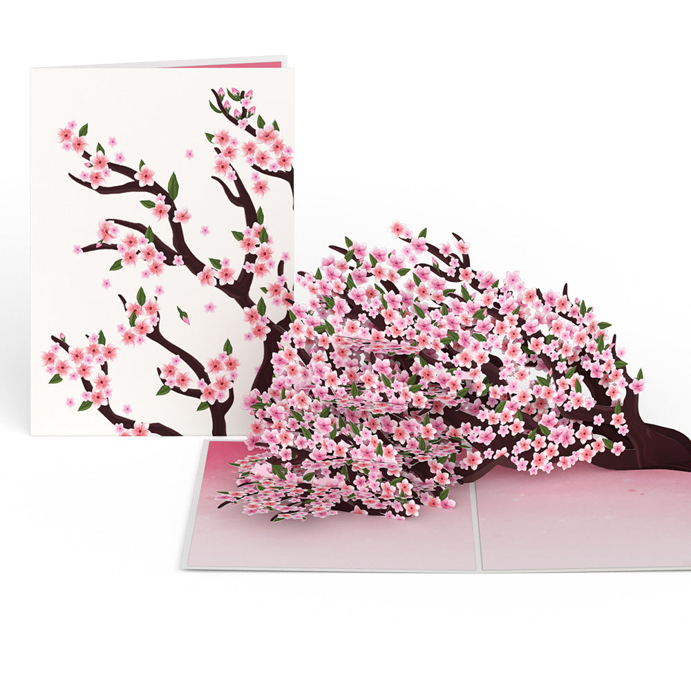 Cherry Blossom Branches Pop-Up Card and Suncatcher Bouquet Bundle