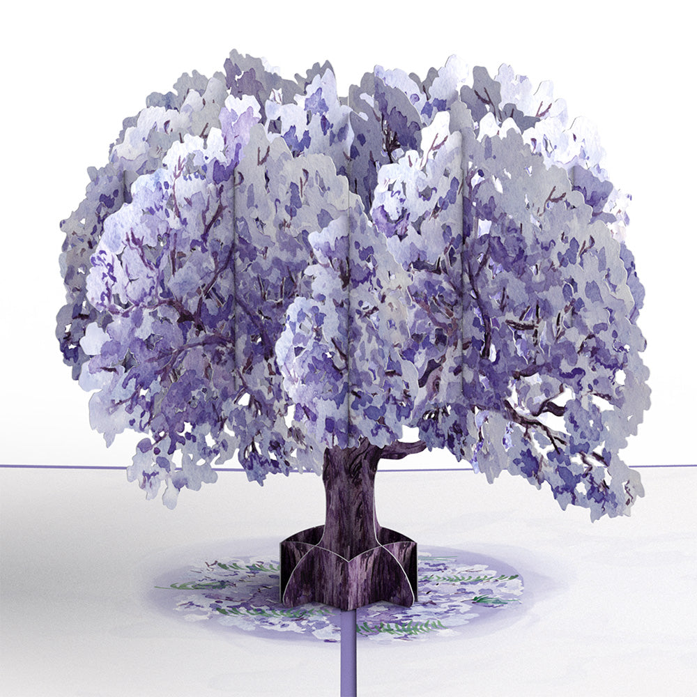 Watercolor Jacaranda Tree Mother's Day Pop-Up Card and Sentiment Set for Spanish Mom