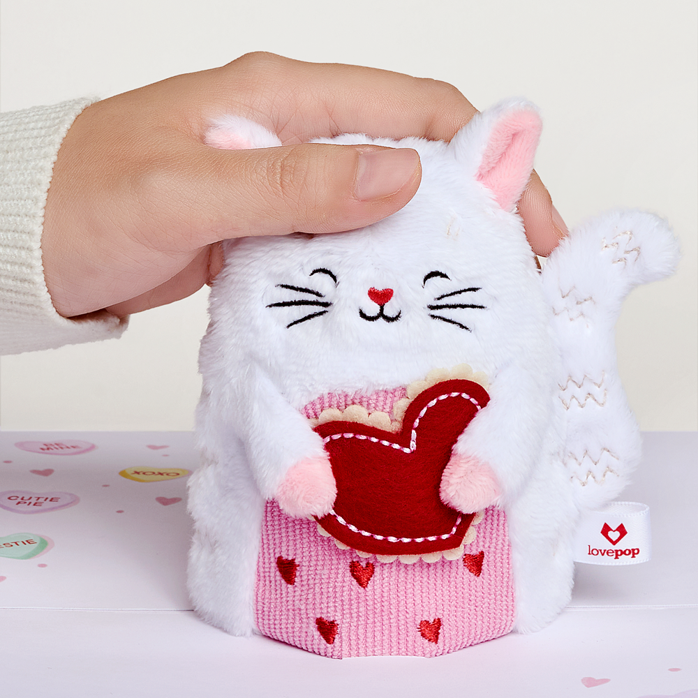 'Happy Valentine's Day' Love Cat Plushpop Card