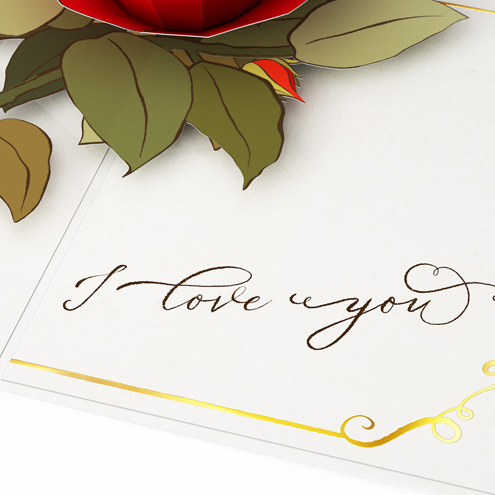 I Love You Roses Pop-Up Card
