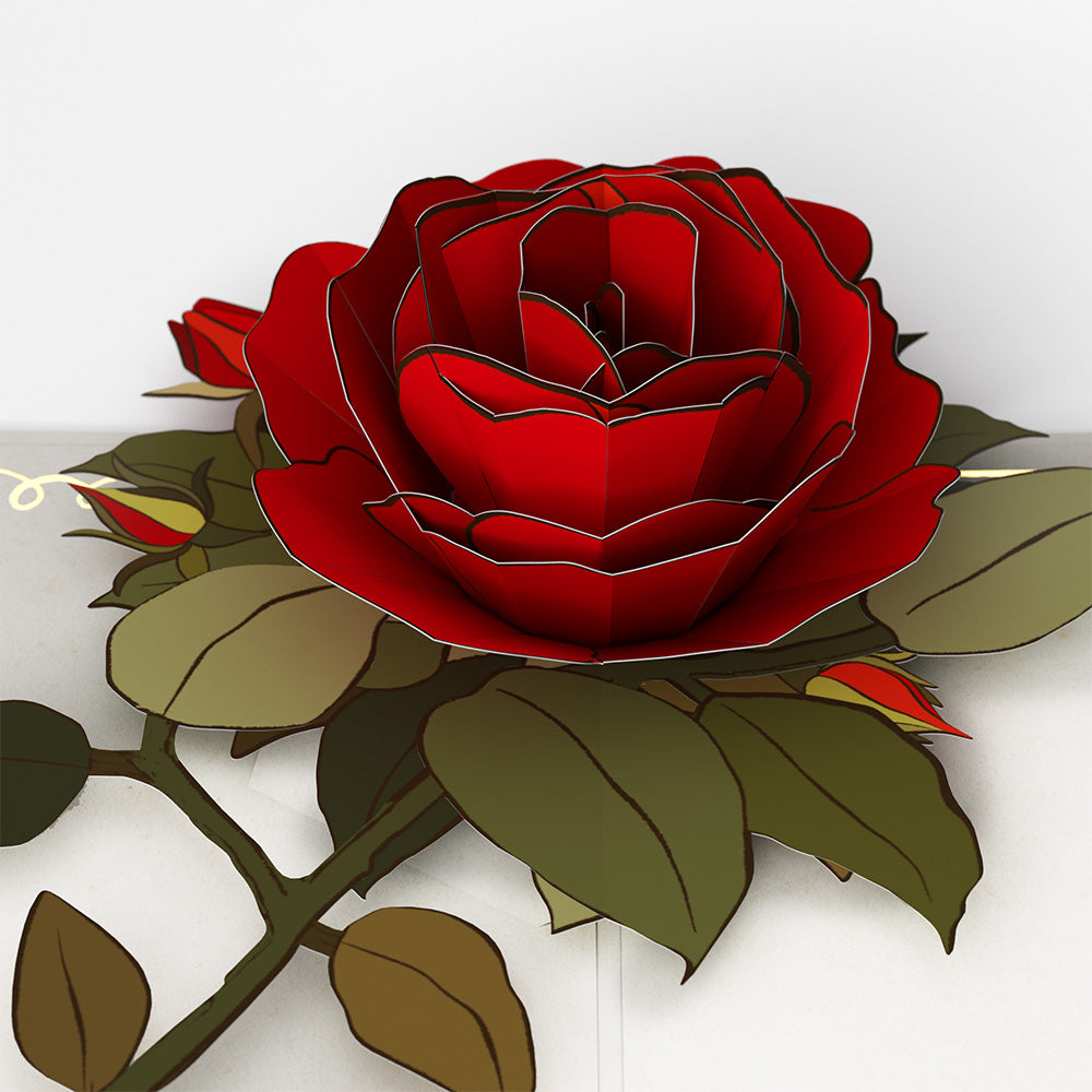 I Love You Roses Valentine Pop-Up Card and Sentiment Set for Wife