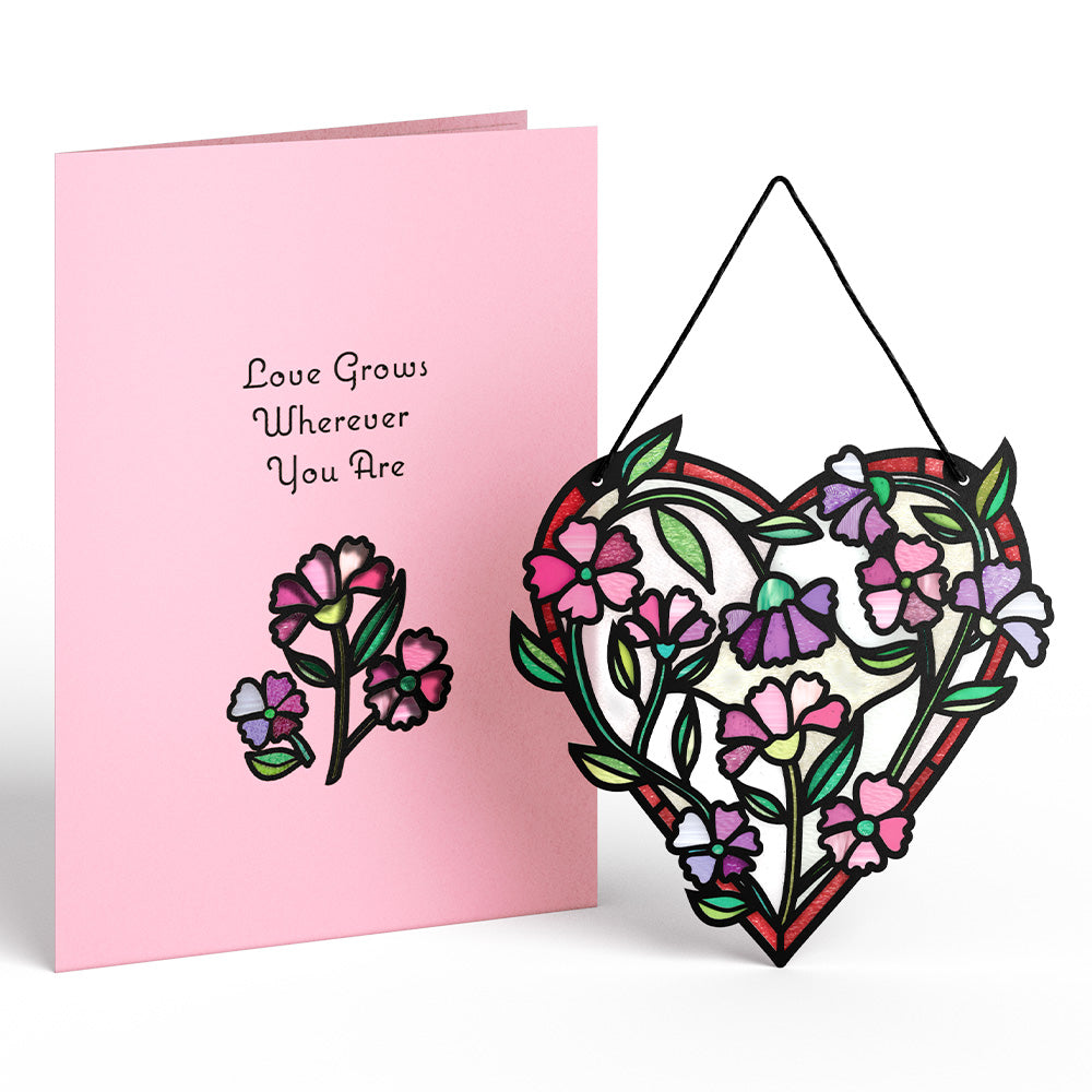 Love Grows Wherever You Are Suncatcher Card & Bouquet Bundle