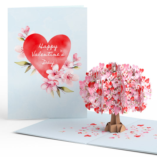 Happy Valentine's Day Cherry Blossom Tree Pop-Up Card