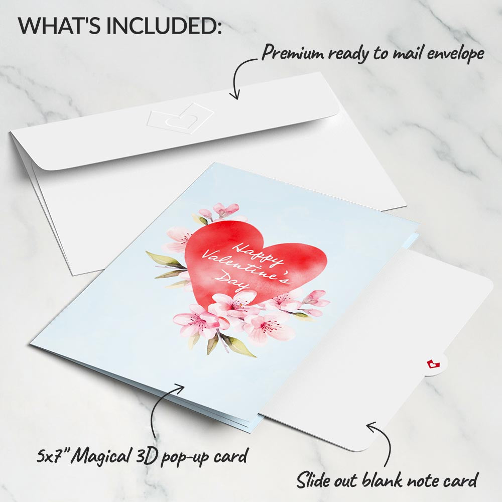 Happy Valentine's Day Cherry Blossom Tree Pop-Up Card