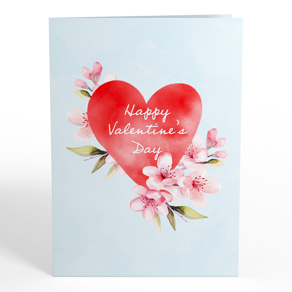Valentine's Day Cherry Blossom Pop-Up Card & Suncatcher Bouquet Bundle