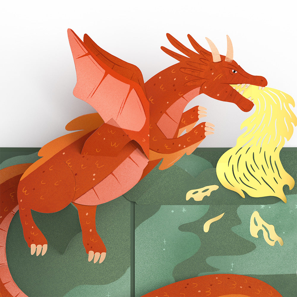 Fired Up for Your Birthday Dragon Pop-Up Card and 18th Kick It Up Sentiment Set