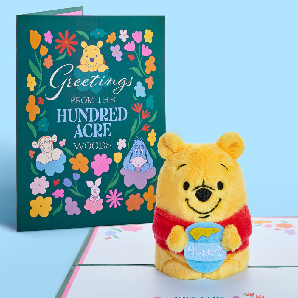 Disney’s Winnie the Pooh Plushpop Card & Flower Buds Bouquet Bundle