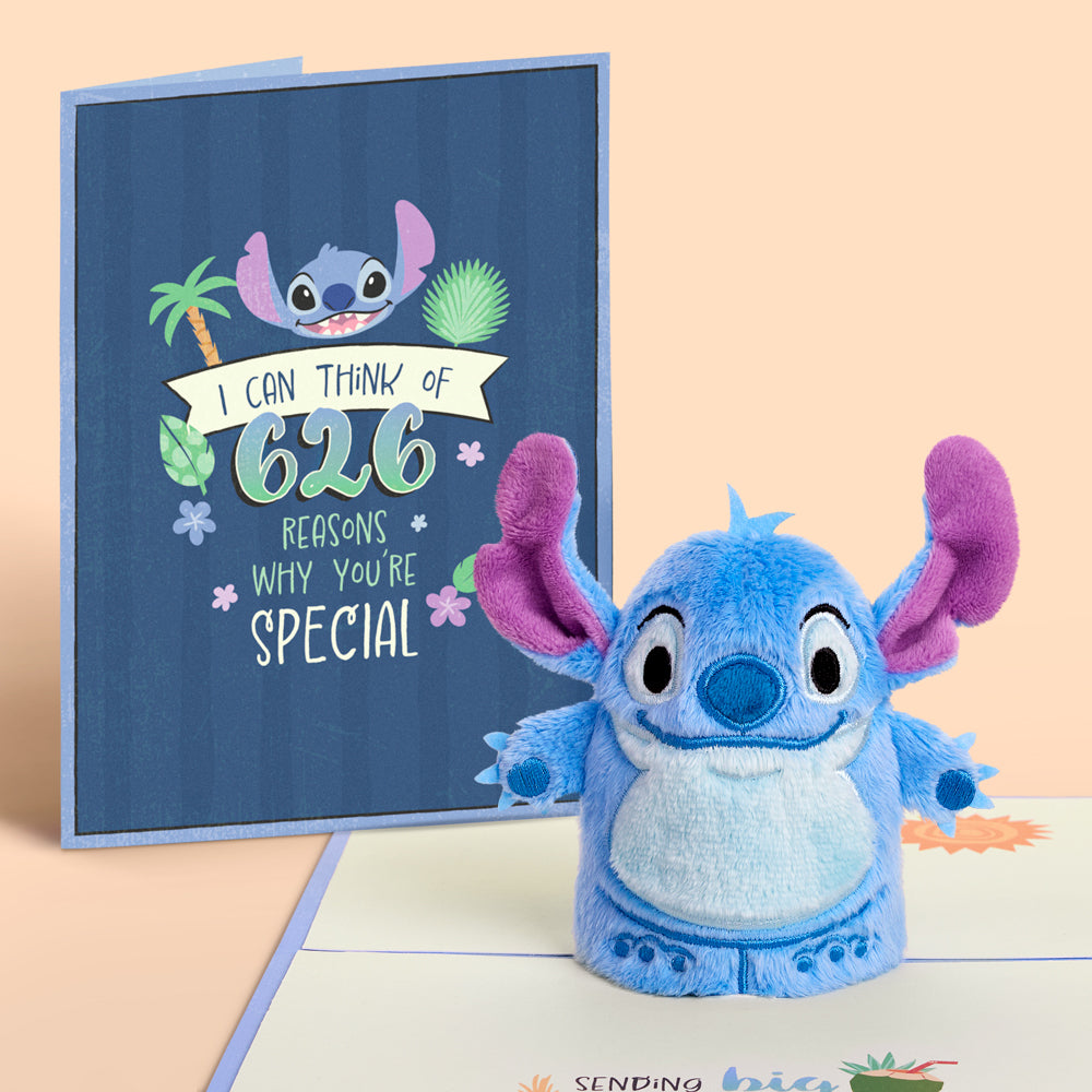 Disney’s Stitch Plushpop Card & Flower Buds Bouquet Bundle