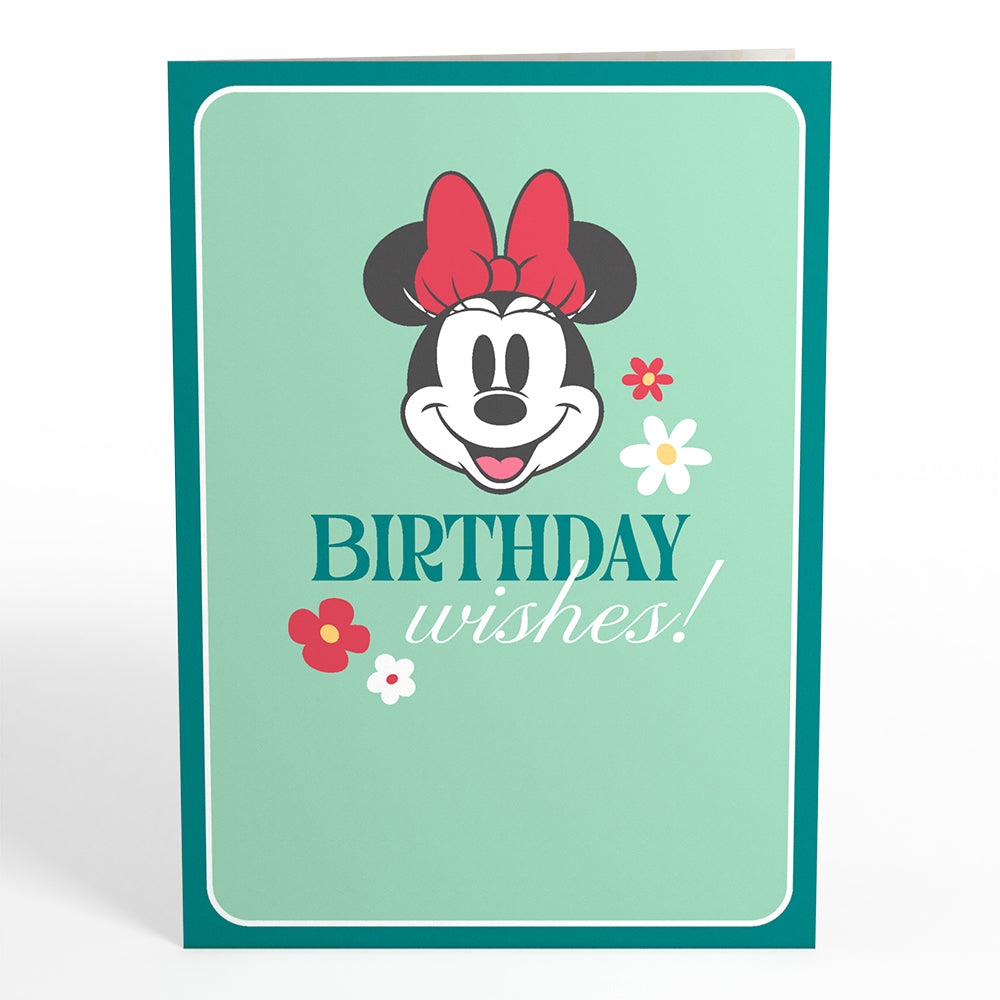 Disney's Minnie Mouse Birthday Wishes Card with Mini Bouquet