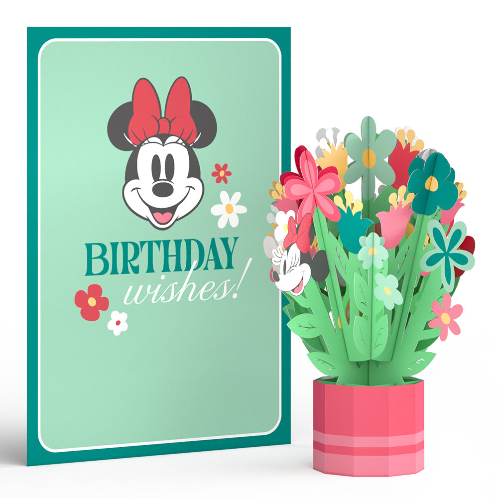 Disney's Minnie Mouse Birthday Wishes Card with Mini Bouquet