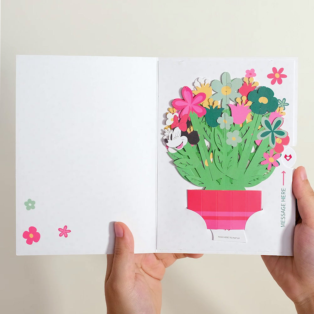 Disney's Minnie Mouse Birthday Wishes Card with Mini Bouquet