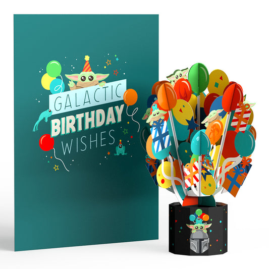 Star Wars™ The Mandalorian™ Galactic Birthday Wishes Card with Mini Bouquet