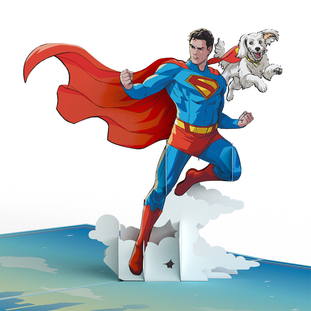 Superman and Krypto Epic Birthday Pop-Up Card