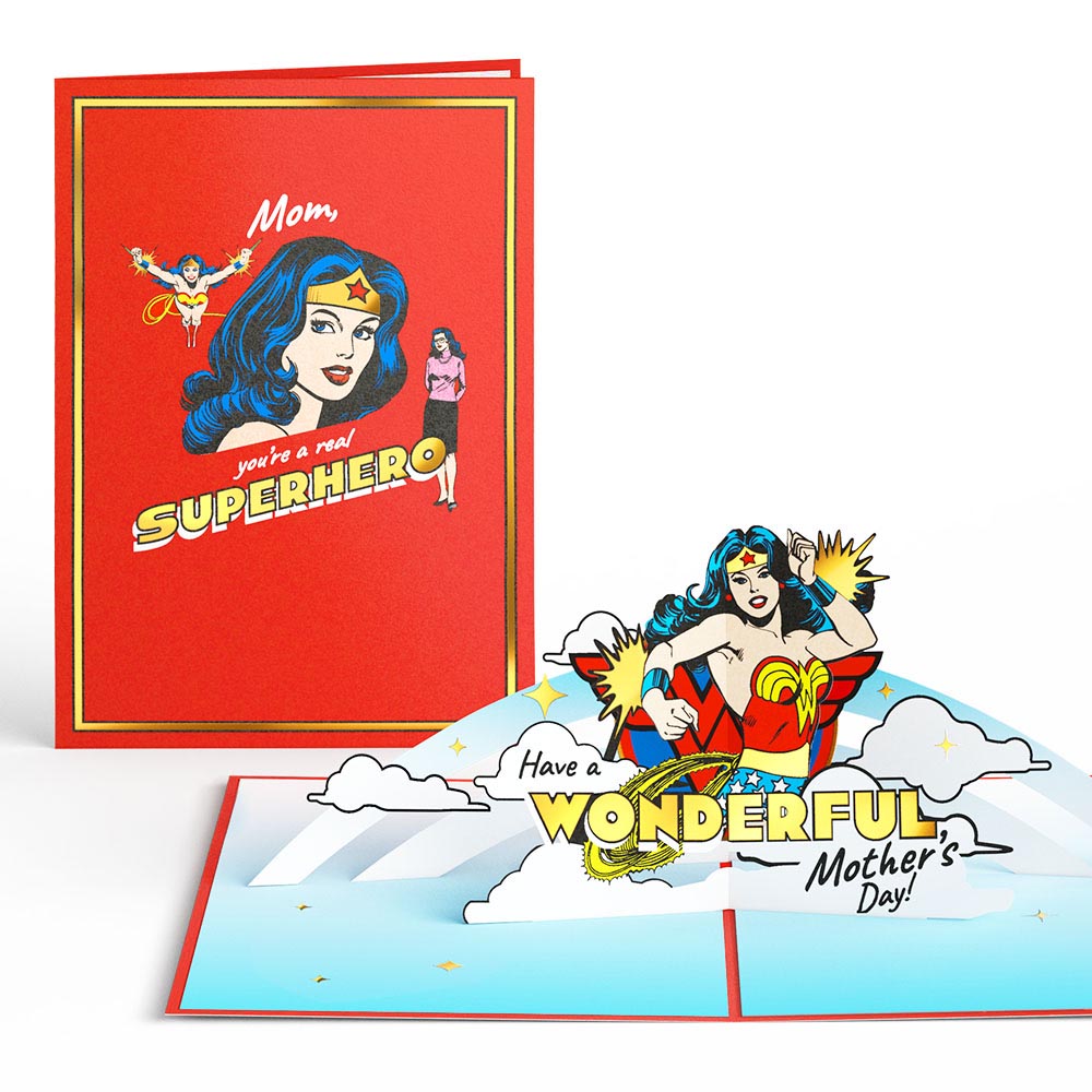 Wonder Woman Super Hero Mother’s Day Pop-Up Card