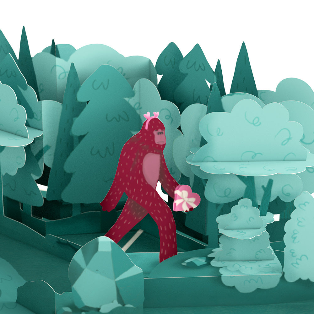 Searching for a Valentine Like You Bigfoot Valentine Pop-Up Card and Sentiment Set for Granddaughter