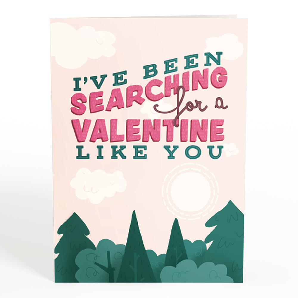Searching for a Valentine Like You Bigfoot Pop-Up Card