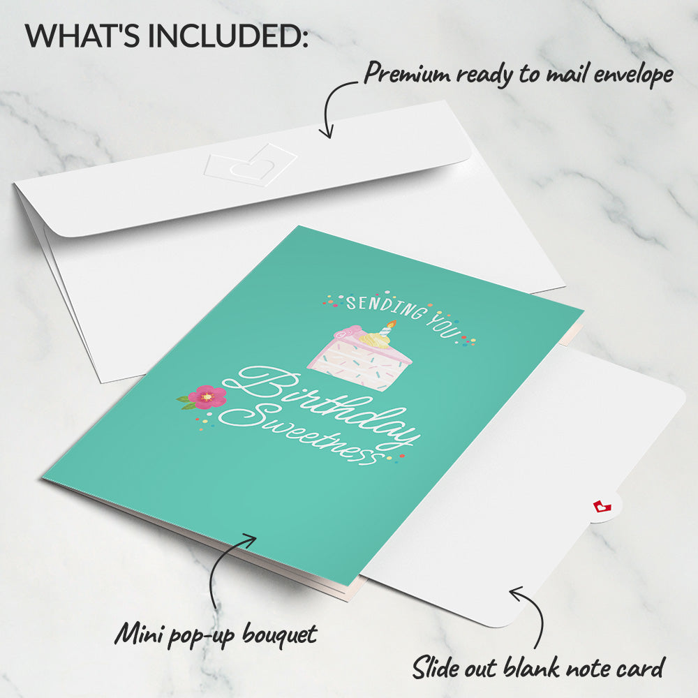 Sending You Birthday Sweetness Card with Mini Bouquet
