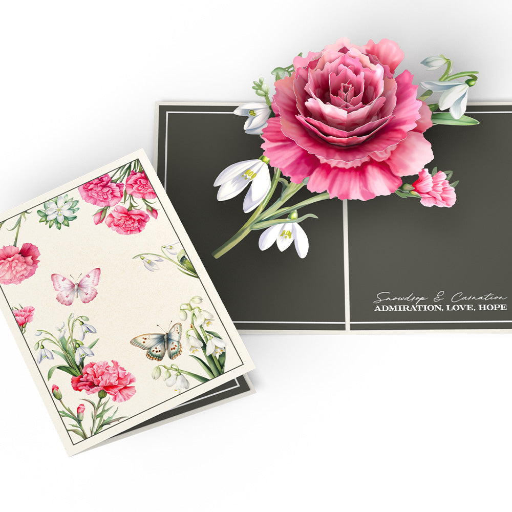 Born to Bloom: January Birth Month Flowers Pop-Up Card