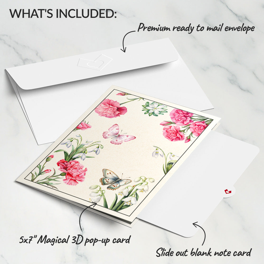 Born to Bloom: January Birth Month Flowers Pop-Up Card