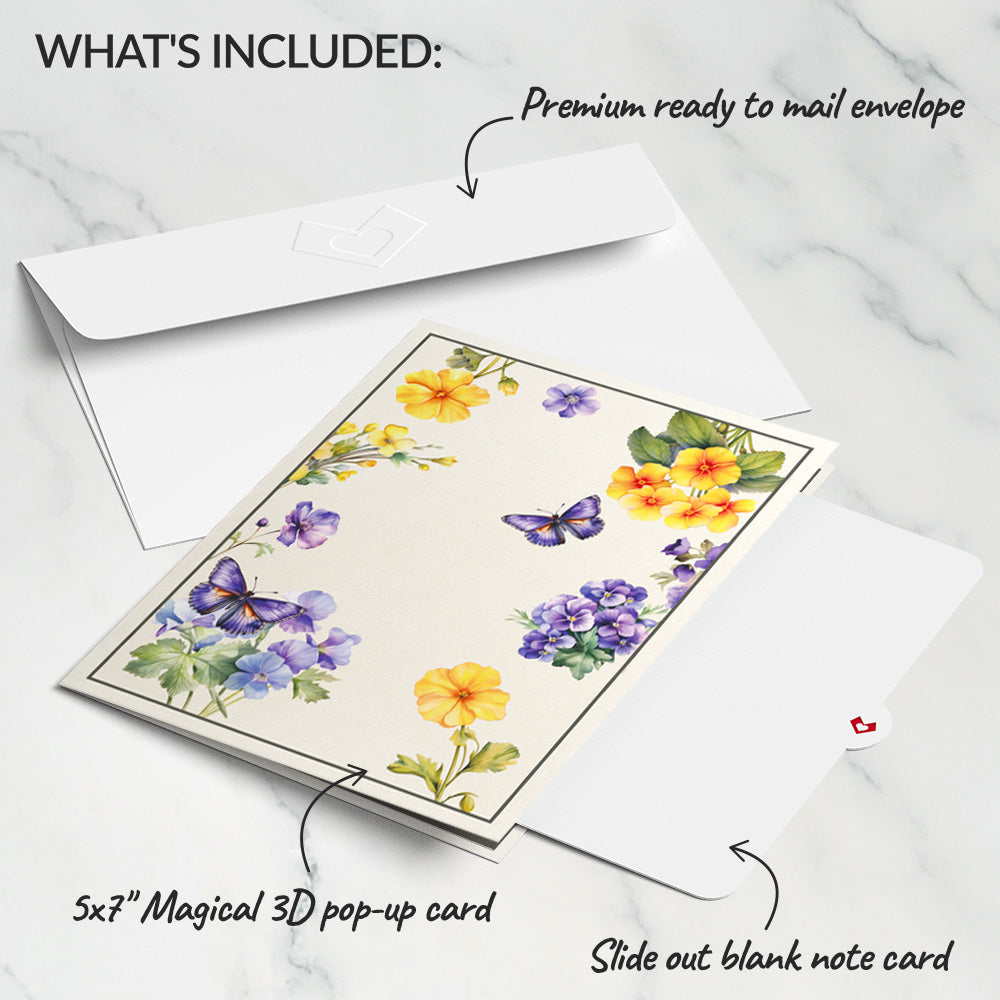 Born to Bloom: February Birth Month Flowers Pop-Up Card
