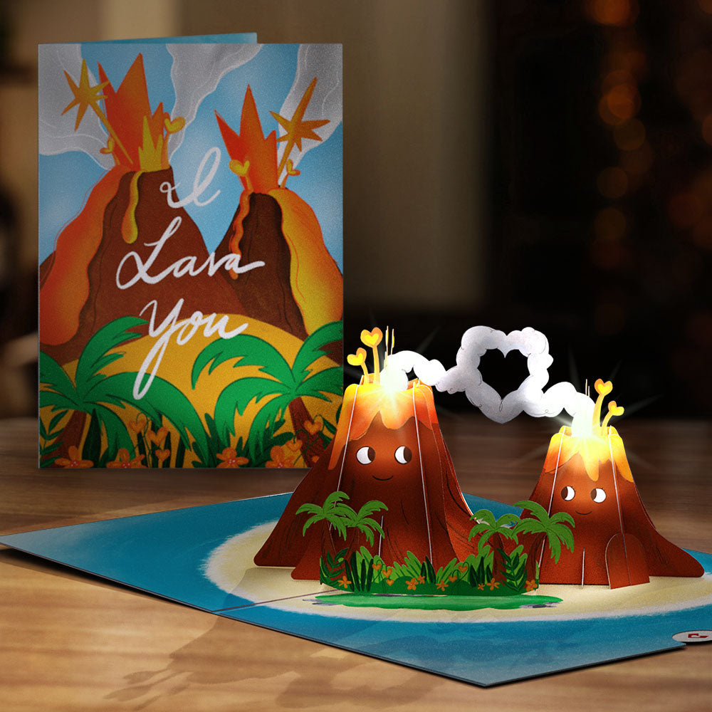 I Lava You Light-Up Pop-Up Card & Bouquet Bundle