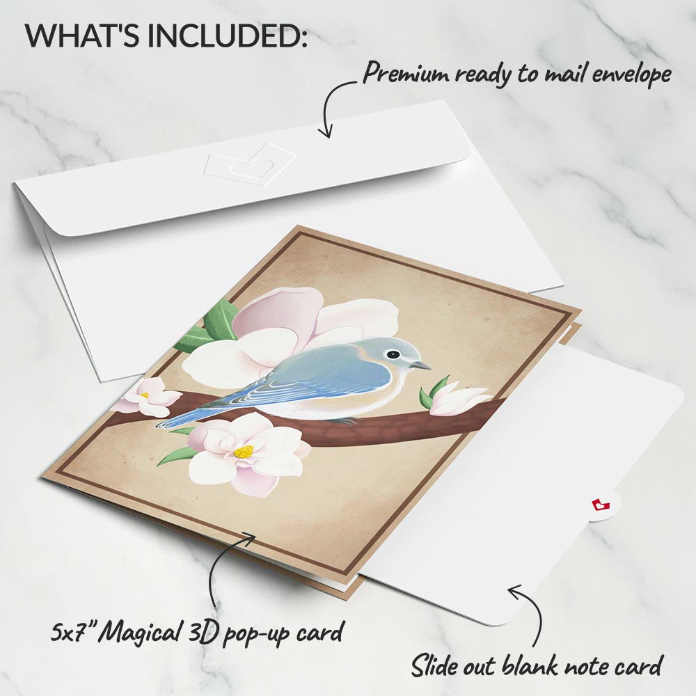 Pink Magnolia Tree Pop-Up Card