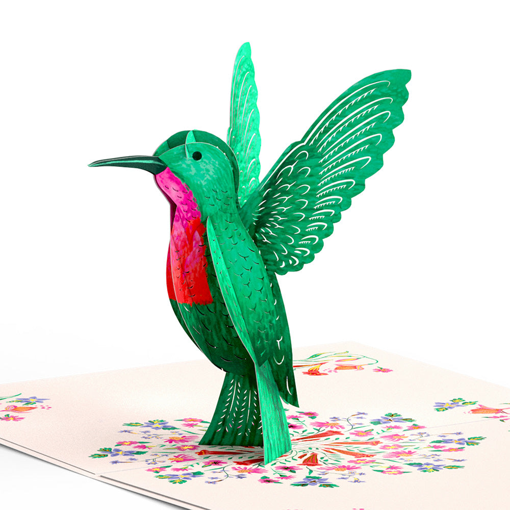 Sweetest Mom Hummingbird Pop-Up Card & Bouquet Bundle