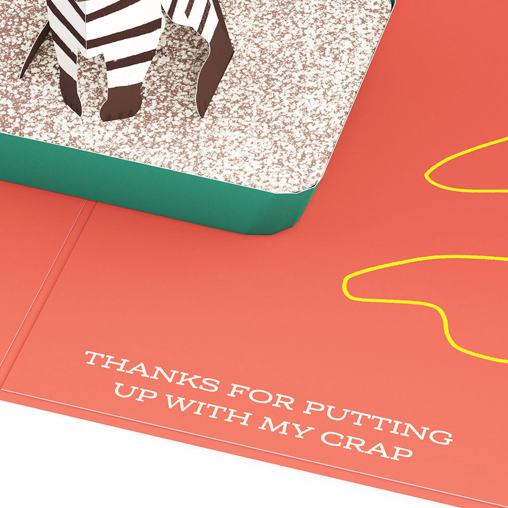 Thanks for Putting Up with My Crap Mother's Day Pop-Up Card