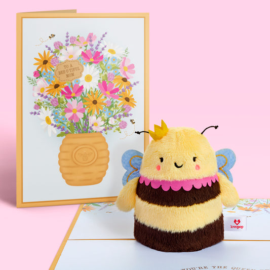 'Bee-u-tiful Mom' Queen Bee Plushpop Card