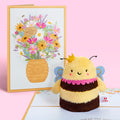'Bee-u-tiful Mom' Queen Bee Plushpop Card & Bouquet Bundle