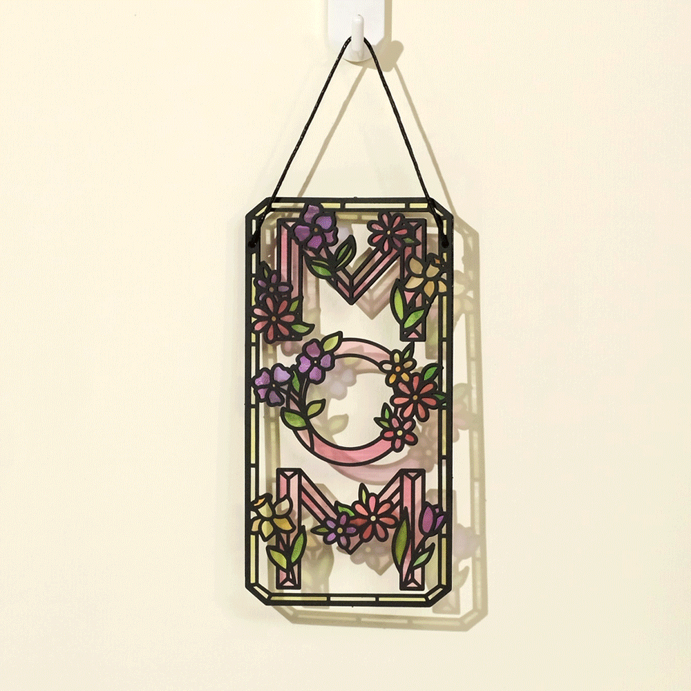 Floral Mom Suncatcher Card