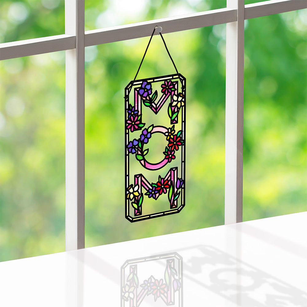 Floral Mom Suncatcher Card
