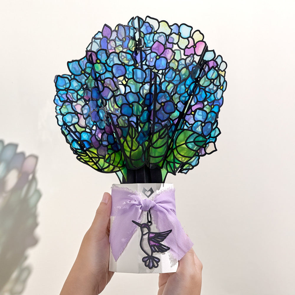 Sunlit Hydrangeas Suncatcher Bouquet
