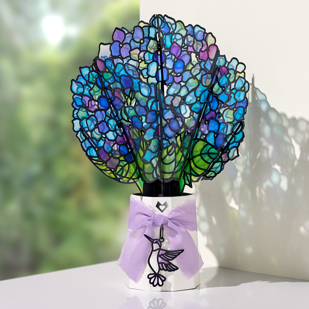 Sunlit Hydrangeas Suncatcher Bouquet