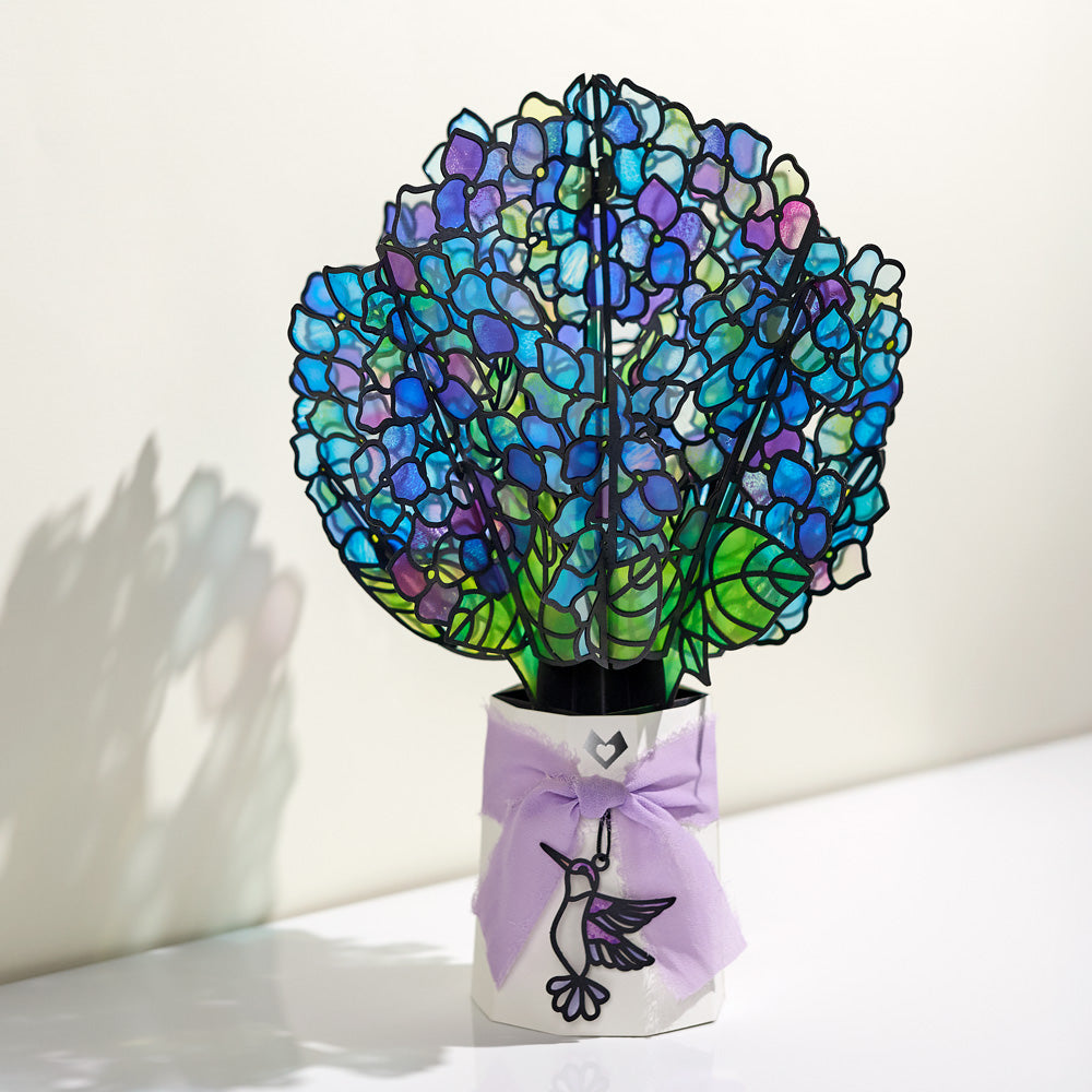 Sunlit Hydrangeas Suncatcher Bouquet