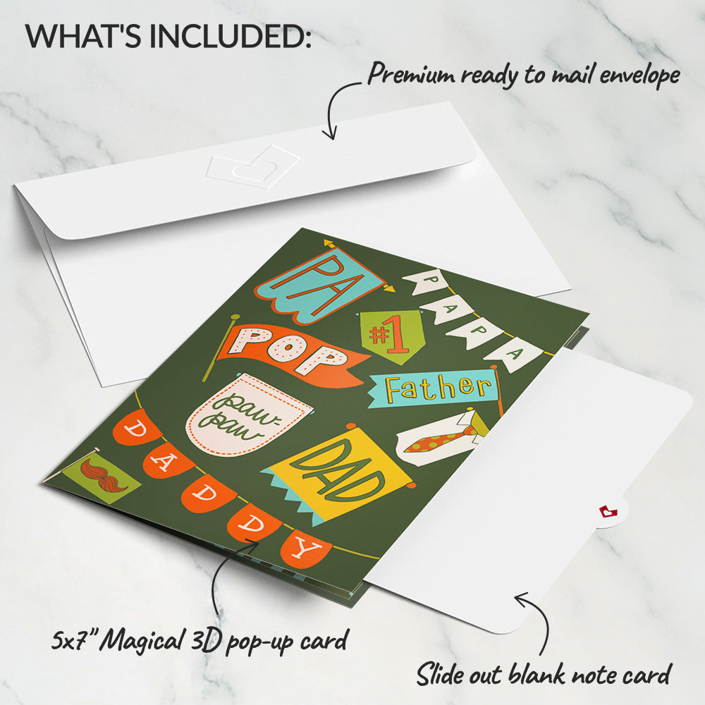 Happy Father's Day Banner Pop-Up Card